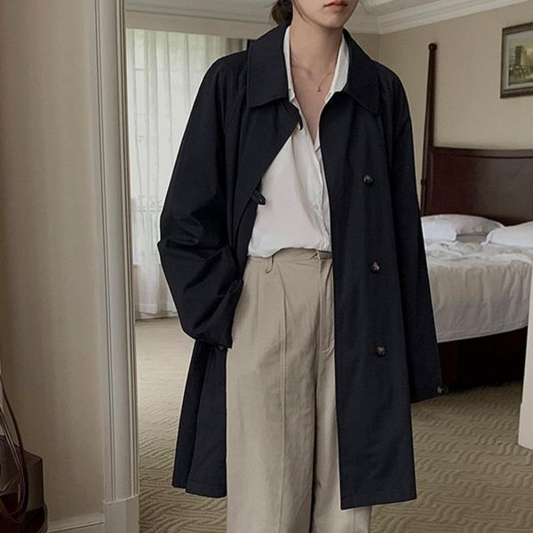 women's trench coats high sense windbreaker coat small woman autumn 2021 british style single breasted medium and long, Tan;black
women's trench coats high sense windbreaker coat small woman autumn 2021 british style single breasted medium and long, Tan;black