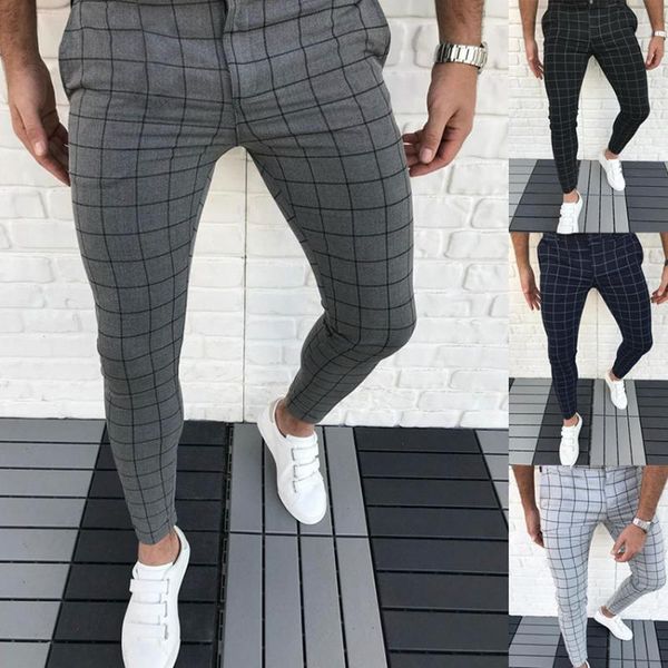 men's pants men fashion style vintage casual mid waist plaids full length trousers pencil slim fit clothing male, Black
men's pants men fashion style vintage casual mid waist plaids full length trousers pencil slim fit clothing male, Black