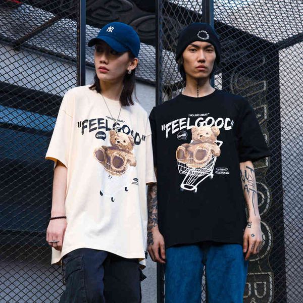 vamtac 2021 spring and summer new hip hop street bear cartoon print fashion couple loose short sleeve t-shirt, White;black
vamtac 2021 spring and summer new hip hop street bear cartoon print fashion couple loose short sleeve t-shirt, White;black