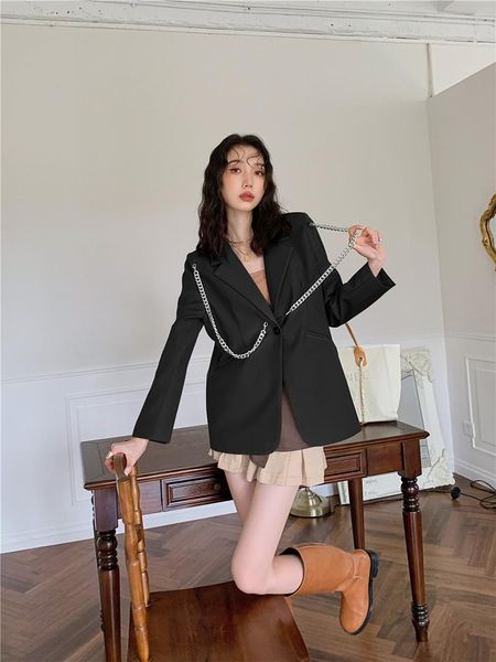 women's suits & blazers advanced sense of ga color suit jacket female early autumn 2021 han edition british wind leisure, White;black
women's suits & blazers advanced sense of ga color suit jacket female early autumn 2021 han edition british wind leisure, White;black