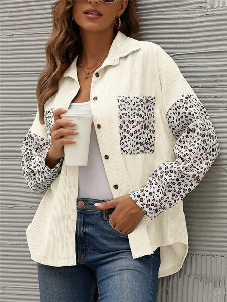 women's jackets fashionable girls long sleeve loose shirt, spring fall ladies leisure leopard print splicing lapel corduroy single-brea, Black;brown
women's jackets fashionable girls long sleeve loose shirt, spring fall ladies leisure leopard print splicing lapel corduroy single-brea, Black;brown