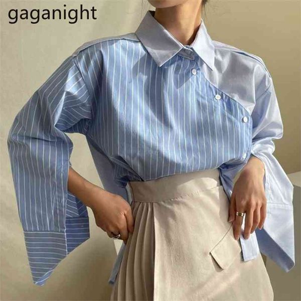 spring women and blouse irregular side buttons striped ol white shirt casual female long sleeve loose blusa 210601
spring women and blouse irregular side buttons striped ol white shirt casual female long sleeve loose blusa 210601