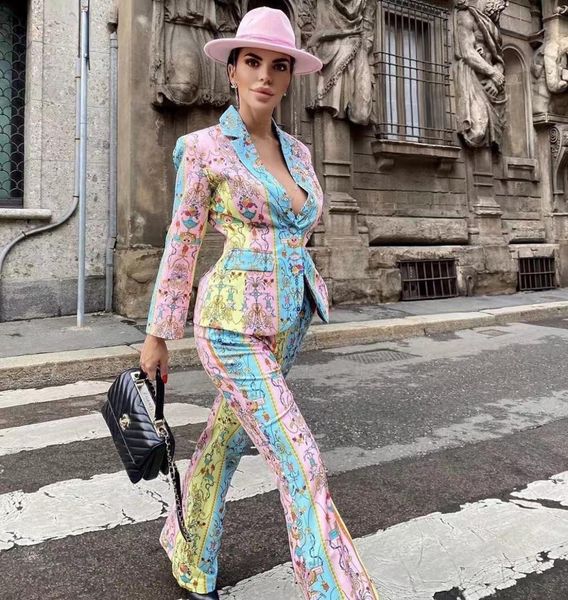 colorful runway autumn fashion two elegant girly ensemble color match flower blazer print gsrl, Gray
colorful runway autumn fashion two elegant girly ensemble color match flower blazer print gsrl, Gray