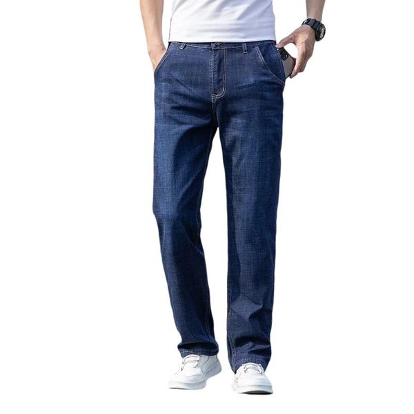 men's jeans 2021 summer classic style zipper anti-theft pocket lightweight cotton stretch loose straight men's thin brand, Blue
men's jeans 2021 summer classic style zipper anti-theft pocket lightweight cotton stretch loose straight men's thin brand, Blue