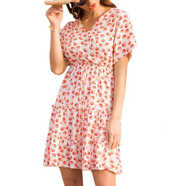 2021 new summer short sleeve v neck ruffles beach women elegant floral print chiffon boho mini sun s304, Black;gray
2021 new summer short sleeve v neck ruffles beach women elegant floral print chiffon boho mini sun s304, Black;gray