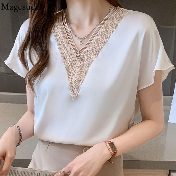 women's blouses & shirts summer hollow casual chiffon shirt elegant 2021 v neck short sleeve women blouse white loose clothing blusas
women's blouses & shirts summer hollow casual chiffon shirt elegant 2021 v neck short sleeve women blouse white loose clothing blusas