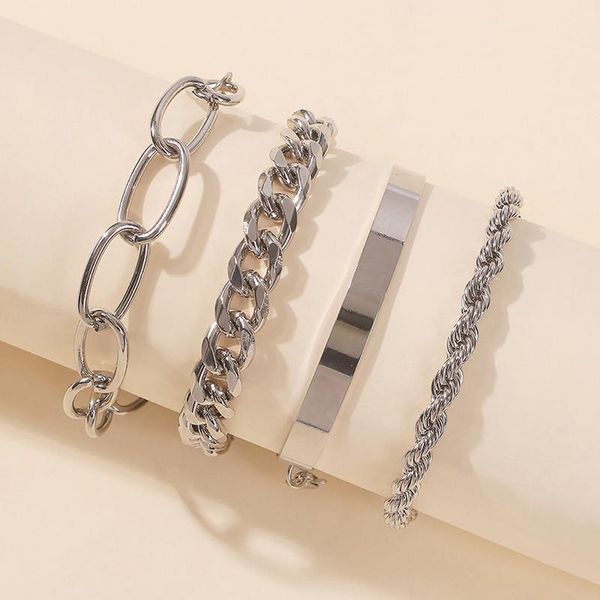 link chain 4pcs gold color punk curb cuban bracelets set for women miami boho thick charm bangles fashion jewelry, Black
link chain 4pcs gold color punk curb cuban bracelets set for women miami boho thick charm bangles fashion jewelry, Black