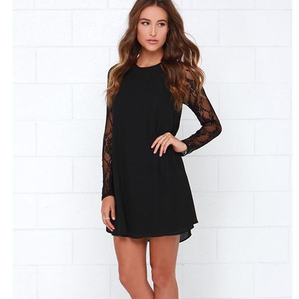 casual dresses vintage lace patchwork black loose mini elegant spring autumn o-neck long sleeve female above knee, Black;gray
casual dresses vintage lace patchwork black loose mini elegant spring autumn o-neck long sleeve female above knee, Black;gray