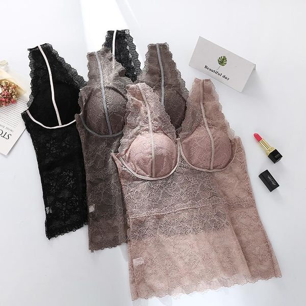 women lace deep v-neck tube flower camisoles crop female tanks bralette breathable comfortable underwear, Black;white
women lace deep v-neck tube flower camisoles crop female tanks bralette breathable comfortable underwear, Black;white