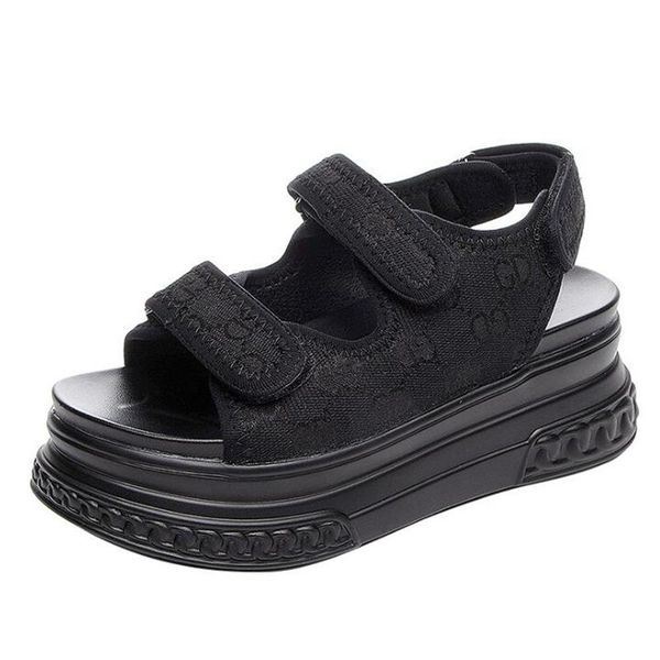 sandals 7cm platform women wedge high heels shoes buckle leather canvas summer zapatos mujer slippers woman sandal, Black
sandals 7cm platform women wedge high heels shoes buckle leather canvas summer zapatos mujer slippers woman sandal, Black
