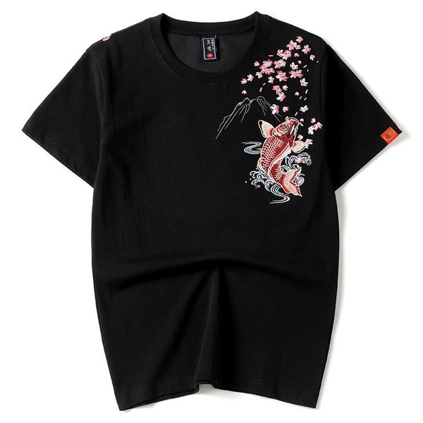 men's t-shirts logo koi embroidered cotton short-sleeved t-shirt for summer 2021 spring fashion brand trend, White;black
men's t-shirts logo koi embroidered cotton short-sleeved t-shirt for summer 2021 spring fashion brand trend, White;black