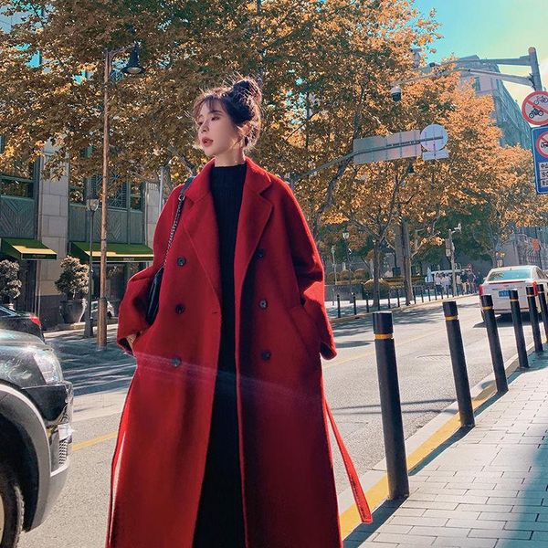 women's wool & blends korea women spring autumn black loose long coat jacket belt woolen overcoat split hem cardigan outerwear 3xl
women's wool & blends korea women spring autumn black loose long coat jacket belt woolen overcoat split hem cardigan outerwear 3xl