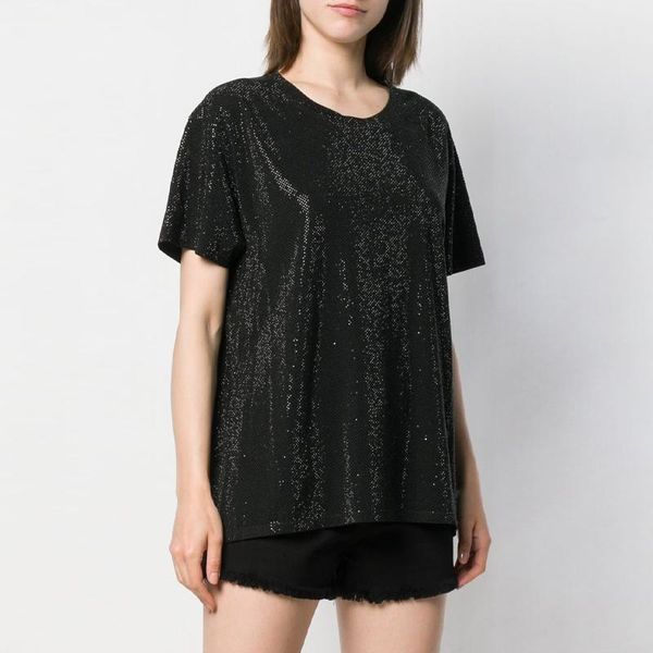 women's t-shirt oumengka loose oversize shiny sequined black t-shirts women short sleeve summer korean version tees 2021 trend, White
women's t-shirt oumengka loose oversize shiny sequined black t-shirts women short sleeve summer korean version tees 2021 trend, White