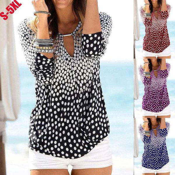 women's t-shirt large size polka dot print casual lady 2021 autumn o-neck cutout design long sleeve pullover point woman street wear, White
women's t-shirt large size polka dot print casual lady 2021 autumn o-neck cutout design long sleeve pullover point woman street wear, White