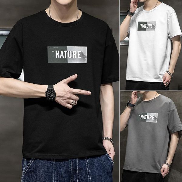 men's t-shirts summer short sleeve t-shirt korean loose bottomcoat, White;black 
men's t-shirts summer short sleeve t-shirt korean loose bottomcoat, White;black