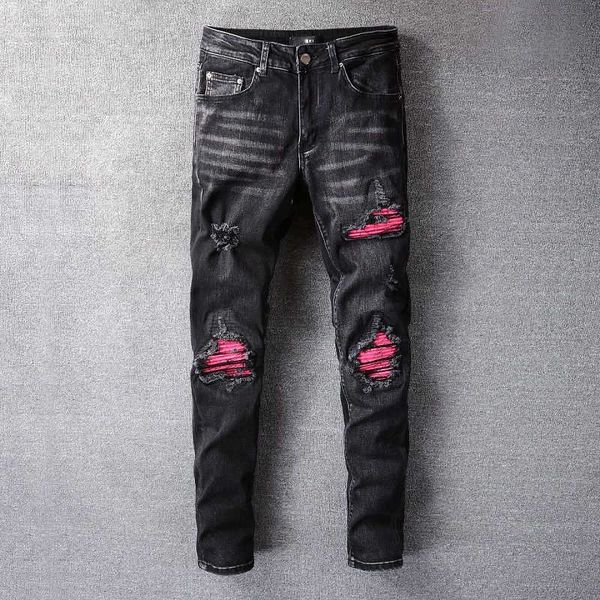black stitched jeans, slim fit, knee seam, folded street fashion, warmth preservation, stretch, motorcycle pants, autumn, Blue
black stitched jeans, slim fit, knee seam, folded street fashion, warmth preservation, stretch, motorcycle pants, autumn, Blue