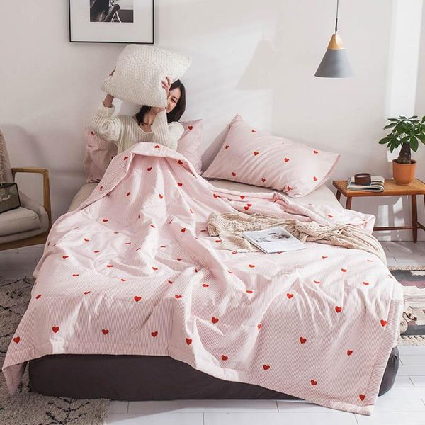 comforters & sets ins pink hearts lines summer air conditioning quilt stitching throws blanket washable cotton twin queen size 200x230cm
comforters & sets ins pink hearts lines summer air conditioning quilt stitching throws blanket washable cotton twin queen size 200x230cm