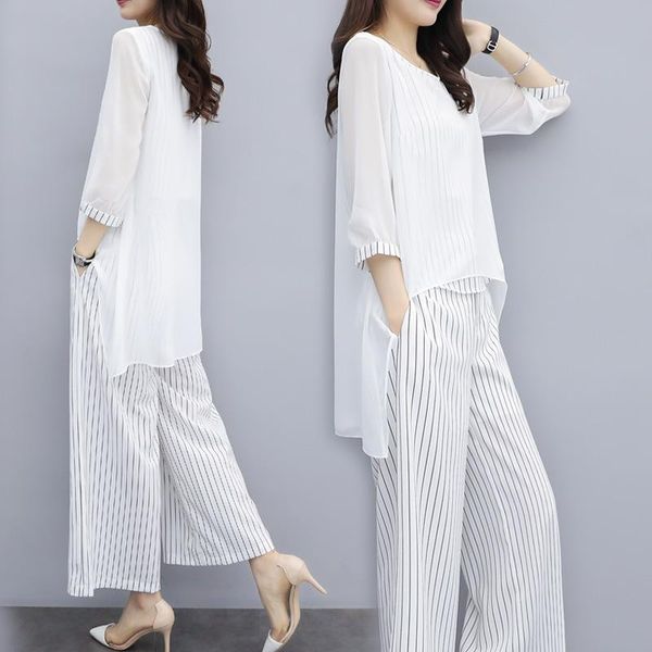 women's tracksuits fashion style wide leg pants set large chiffon goddess two piece summer, Gray
women's tracksuits fashion style wide leg pants set large chiffon goddess two piece summer, Gray
