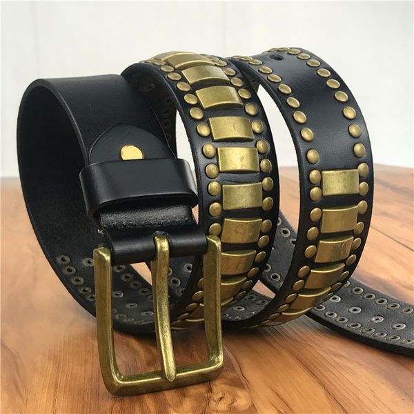 2021 new gold rivet metal leather jeans studded men's ceinture homme punk western men belt riem male strap rock mbt0586 q58k, Black;brown
2021 new gold rivet metal leather jeans studded men's ceinture homme punk western men belt riem male strap rock mbt0586 q58k, Black;brown