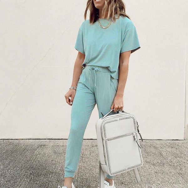 women's summer thin casual round neck loose minimalist style solid color slim short-sleeved lace-up trousers one-piece home suit, Gray
women's summer thin casual round neck loose minimalist style solid color slim short-sleeved lace-up trousers one-piece home suit, Gray