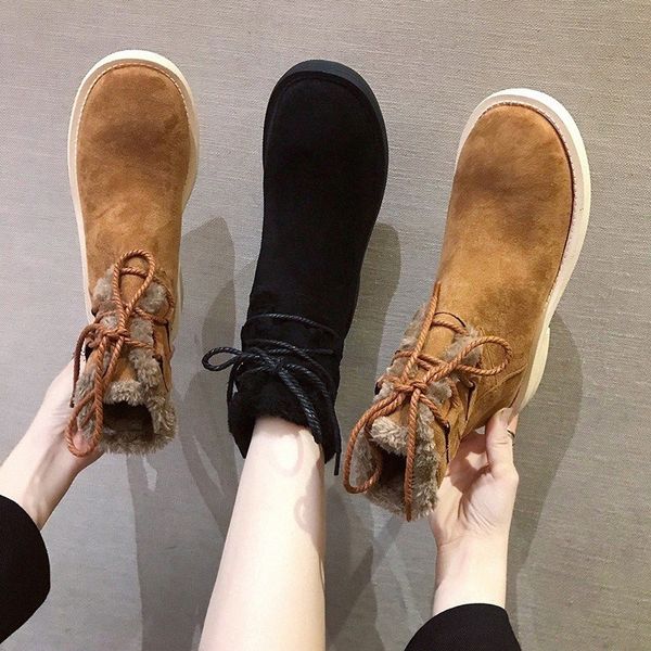 casual cross tied lace up suede ankle boots women 2019 winter waterproof thick plush boots women winter warm shoes woman f8hp#, Black
casual cross tied lace up suede ankle boots women 2019 winter waterproof thick plush boots women winter warm shoes woman f8hp#, Black