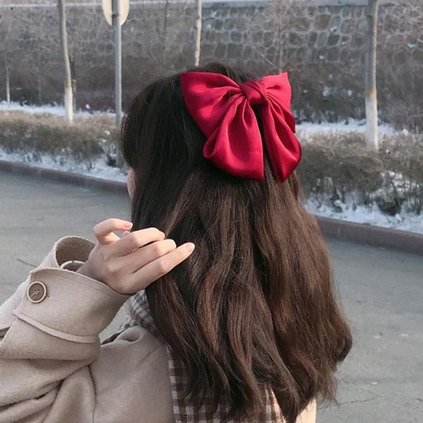 hair accessories red big bow hairpin spring clip net temperament headdress back of head girl student, Slivery;white
hair accessories red big bow hairpin spring clip net temperament headdress back of head girl student, Slivery;white