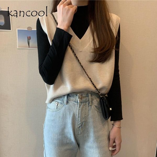 women's sweaters kancool slit women sweater vest spring autumn vintage v-neck sleeveless pullover core-spun soft knitted casual, White;black
women's sweaters kancool slit women sweater vest spring autumn vintage v-neck sleeveless pullover core-spun soft knitted casual, White;black