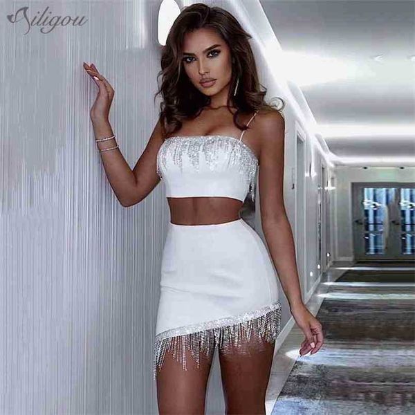 diamond tassel two-piece ladies summer party 2-piece bodycon club white black bandage set 210525
diamond tassel two-piece ladies summer party 2-piece bodycon club white black bandage set 210525