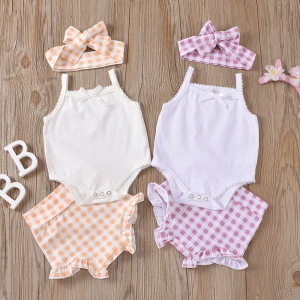 fashion summer baby children's set solid color sling lattice three piece girls' suit, White
fashion summer baby children's set solid color sling lattice three piece girls' suit, White
