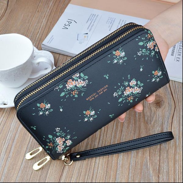 wallet women ladies double zipper clutch bag long flower print large capacity purses card holder with phone, Red;black
wallet women ladies double zipper clutch bag long flower print large capacity purses card holder with phone, Red;black