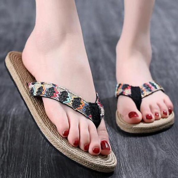 slippers 2021 imitation woven straw flax women sandals clip foot flat non-slip flop beach shoes tenis feminino sh150, Black
slippers 2021 imitation woven straw flax women sandals clip foot flat non-slip flop beach shoes tenis feminino sh150, Black