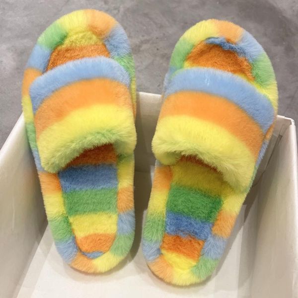 slippers winter mixed color striped ladies fur house bedroom girls warm plush shoes mutlicolor women fluffy, Black
slippers winter mixed color striped ladies fur house bedroom girls warm plush shoes mutlicolor women fluffy, Black