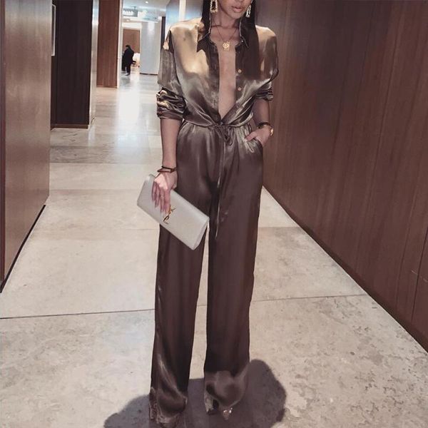 women's jumpsuits & rompers satin wide leg women jumpsuit long sleeve high waist buttons bodycon womens bandage casual loose playsuits, Black;white
women's jumpsuits & rompers satin wide leg women jumpsuit long sleeve high waist buttons bodycon womens bandage casual loose playsuits, Black;white