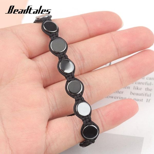beaded, strands beadtales 18-26cm adjustable quadrilateral hematite bracelet round for women essential oils diffuser natural stone beads cha, Black 
beaded, strands beadtales 18-26cm adjustable quadrilateral hematite bracelet round for women essential oils diffuser natural stone beads cha, Black