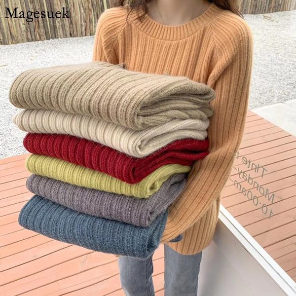 women's sweaters 2021 winter long sleeve pullover knit sweater women solid casual vintage christmas jumper 11122, White;black
women's sweaters 2021 winter long sleeve pullover knit sweater women solid casual vintage christmas jumper 11122, White;black