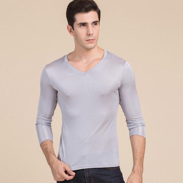 men's t-shirts autumn and winter silk double knitting v-neck long sleeve t-shirt mulberry large base coat 7048, White;black
men's t-shirts autumn and winter silk double knitting v-neck long sleeve t-shirt mulberry large base coat 7048, White;black