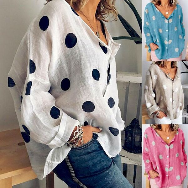 women's blouses & shirts women summer cotton linen v neck blouse polka dot casual loose baggy solid color, White
women's blouses & shirts women summer cotton linen v neck blouse polka dot casual loose baggy solid color, White