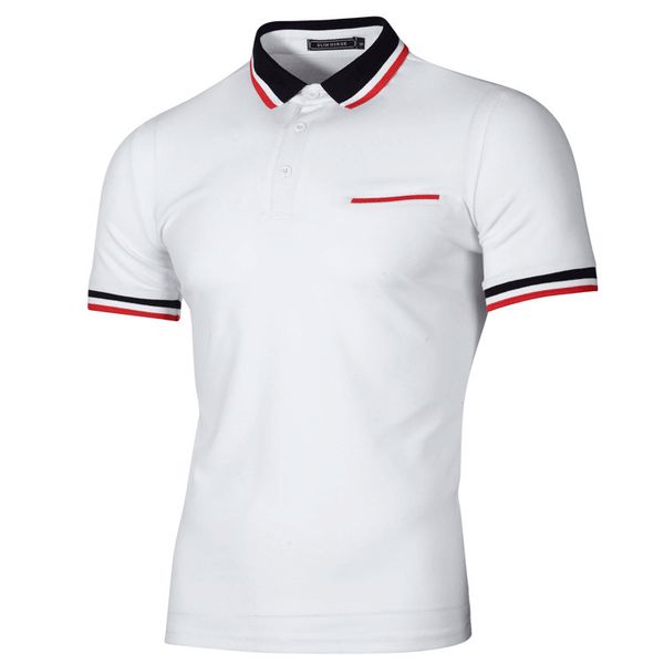 new men's polo shirt neckline stitching short sleeve t-shirt golf casual slim, White;black
new men's polo shirt neckline stitching short sleeve t-shirt golf casual slim, White;black