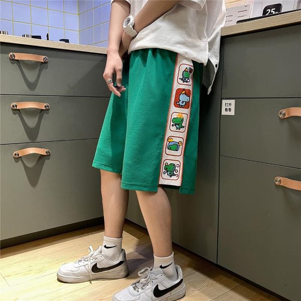 men's shorts casual fashion trend personality printing streetwear thin section breathable loose straight 5-point pants 2021, White;black 
men's shorts casual fashion trend personality printing streetwear thin section breathable loose straight 5-point pants 2021, White;black