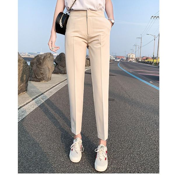 women's pants & capris black suit woman high waist pockets office ladies fashion middle aged, Black;white
women's pants & capris black suit woman high waist pockets office ladies fashion middle aged, Black;white