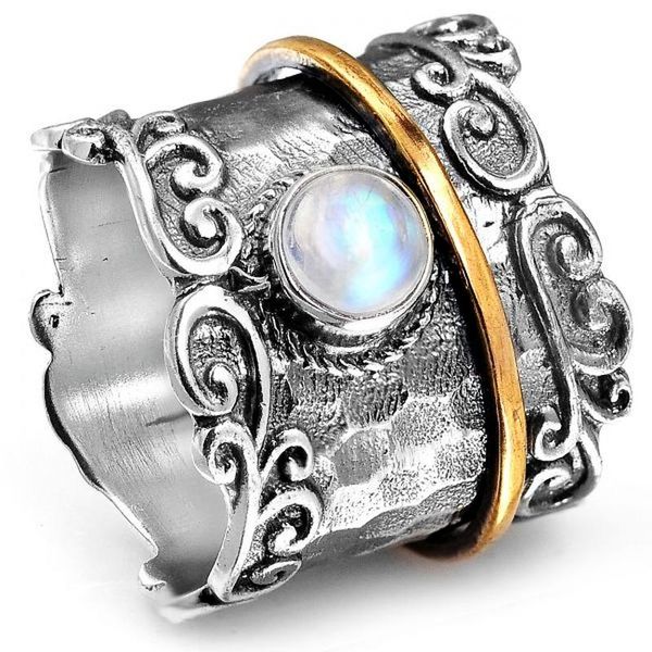 wedding rings milangirl retro domineering wide face two-tone pattern moonstone ring jewelry for women metal, Slivery;golden
wedding rings milangirl retro domineering wide face two-tone pattern moonstone ring jewelry for women metal, Slivery;golden