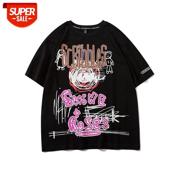 SEVEYFAN 2021 Summer Men's Hip Hop T-shirts Fashion Cartoon Graffiti Tees Short Sleeve Cotton Tops for Male #Kc2b, White;black
SEVEYFAN 2021 Summer Men's Hip Hop T-shirts Fashion Cartoon Graffiti Tees Short Sleeve Cotton Tops for Male #Kc2b, White;black