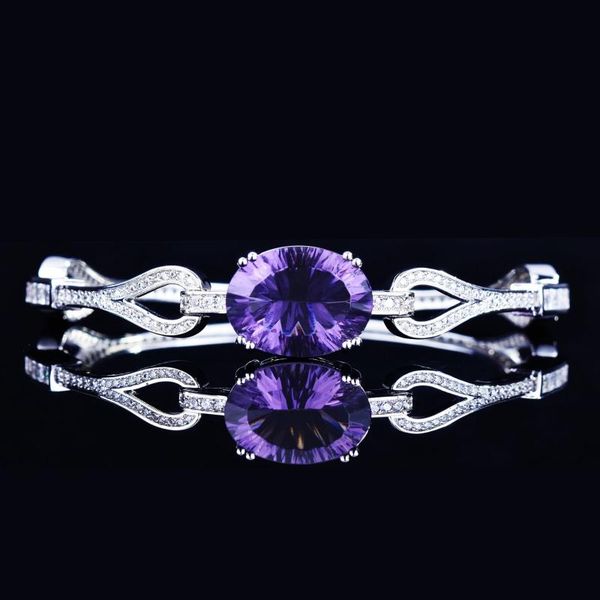 charm bracelets women's purple crystal bracelet brazil oval gem anniversary birthday valentine's day gift, Golden;silver
charm bracelets women's purple crystal bracelet brazil oval gem anniversary birthday valentine's day gift, Golden;silver