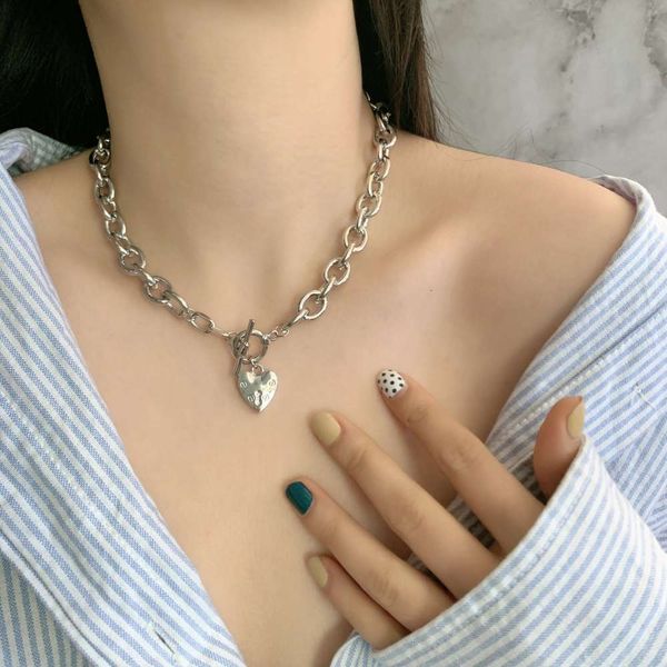 hbp south korea ins style net red fashion niche thick ot buckle love pendant collar chain necklace, Silver
hbp south korea ins style net red fashion niche thick ot buckle love pendant collar chain necklace, Silver