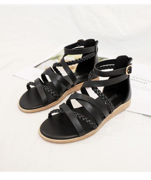 sandals 41 43 big size rome summer shoes women back zipper high ankle 2021 for flat casual, Black
sandals 41 43 big size rome summer shoes women back zipper high ankle 2021 for flat casual, Black