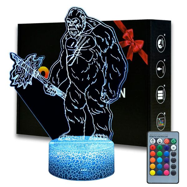 night lights 3d light king kong desk set up decor lamp on the room 16 colors changable with rmote for kids bedside xmas gift
night lights 3d light king kong desk set up decor lamp on the room 16 colors changable with rmote for kids bedside xmas gift