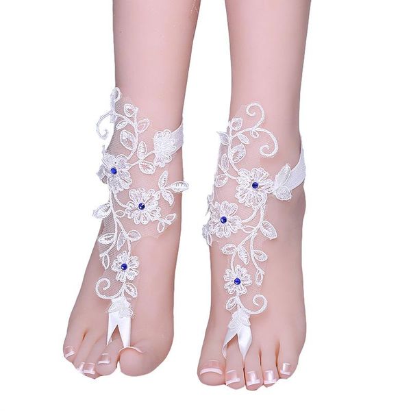 anklets 1 pair blue crystal white lace wedding barefoot sandals shoes with toe sandbeach bridal beach bridesmaid foot jewelry, Red;blue
anklets 1 pair blue crystal white lace wedding barefoot sandals shoes with toe sandbeach bridal beach bridesmaid foot jewelry, Red;blue