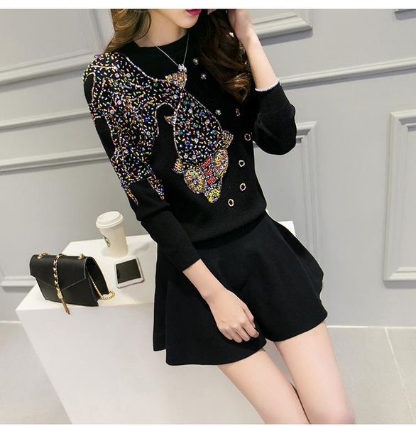 women's sweaters spring and autumn clothing 2021 goldfish beaded diamond embroidery handmade custom bottoming sweater knit, White;black
women's sweaters spring and autumn clothing 2021 goldfish beaded diamond embroidery handmade custom bottoming sweater knit, White;black