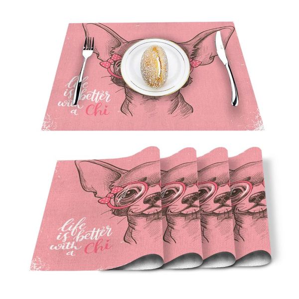 table runner 4/6 pcs placemat pink puppy dog cartoon printed mat for tables heat-insulation cotton linen kitchen dining pads
table runner 4/6 pcs placemat pink puppy dog cartoon printed mat for tables heat-insulation cotton linen kitchen dining pads
