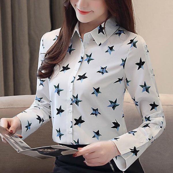 women's blouses & shirts fashion womens and white blouse long sleeve women office stars print shirt blusas a880
women's blouses & shirts fashion womens and white blouse long sleeve women office stars print shirt blusas a880